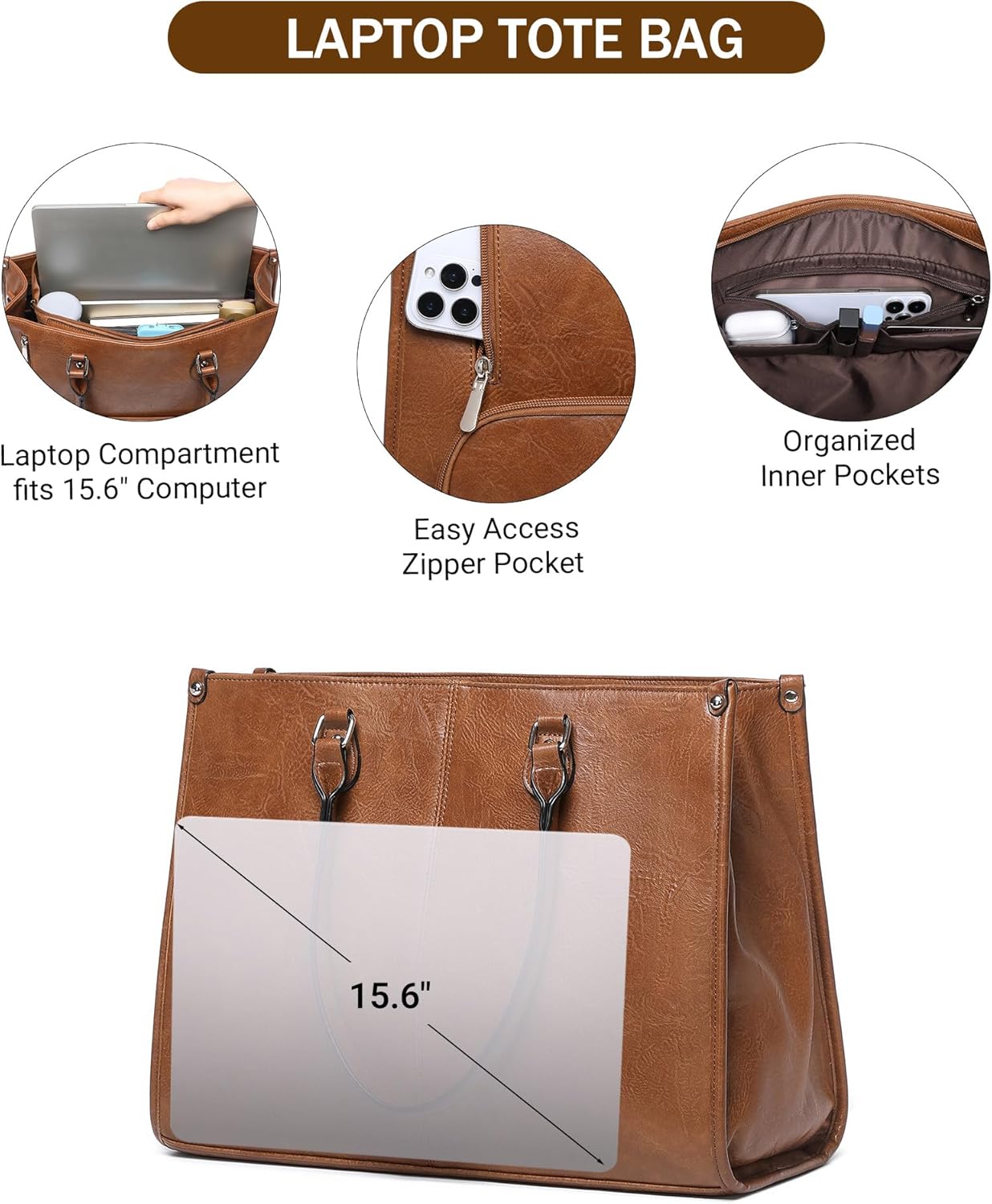 2 in 1 Laptop Tote Bag with In - огляд і ціна Laptop Backpack 15.6