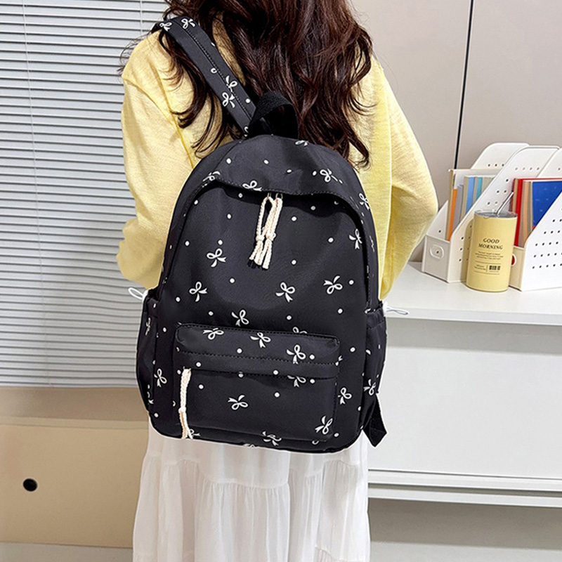 Cute Bow Print Backpack Nylon  - огляд і ціна School Backpack Teen