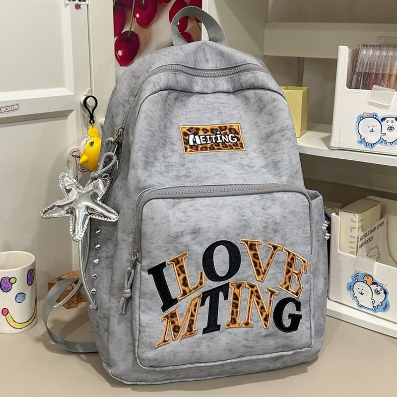 Y2K Grey Backpack for Women, C - огляд і ціна School Backpack Teen