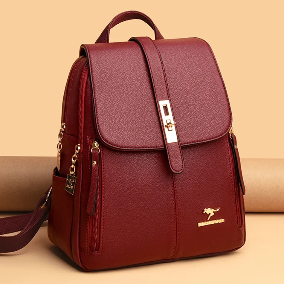 Women Leather Large Capacity B - огляд і ціна Leather Backpack Vintage
