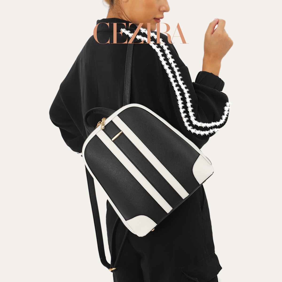 CR Fashion Stripes Patchwork B - огляд і ціна Fashion Backpack Women