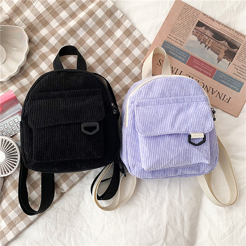 Solid Color Mini Backpack Cord - огляд і ціна Fashion Backpack Women